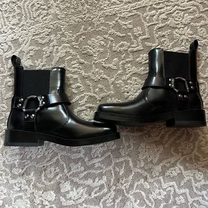 H and M black combat boots new and never worn size 8 eur 39